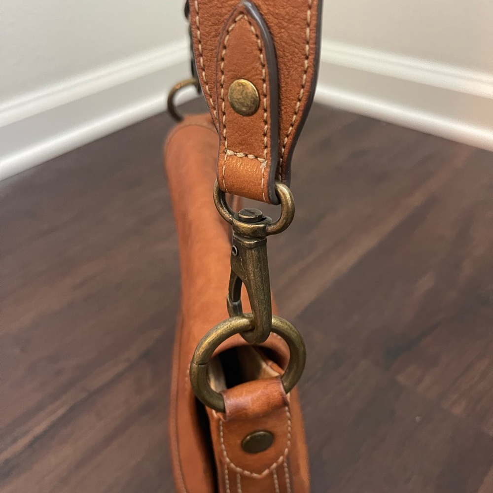 Frye Saddle Crossbody Bag in Cognac Brown - Picture 10 of 12